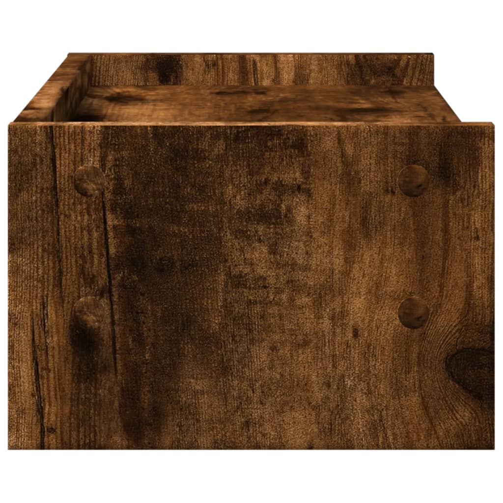 vidaXL Monitor Stand Smoked Oak 42x24x16 cm Engineered Wood