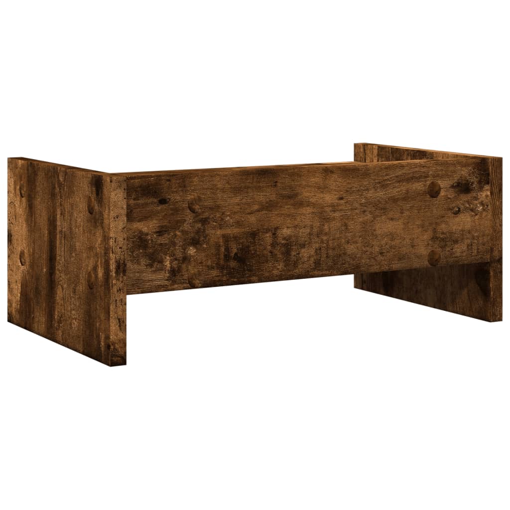 vidaXL Monitor Stand Smoked Oak 42x24x16 cm Engineered Wood