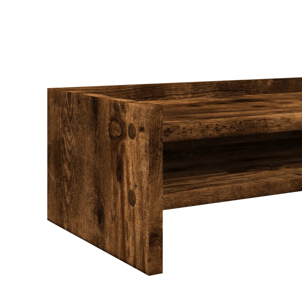 vidaXL Monitor Stand Smoked Oak 42x24x16 cm Engineered Wood