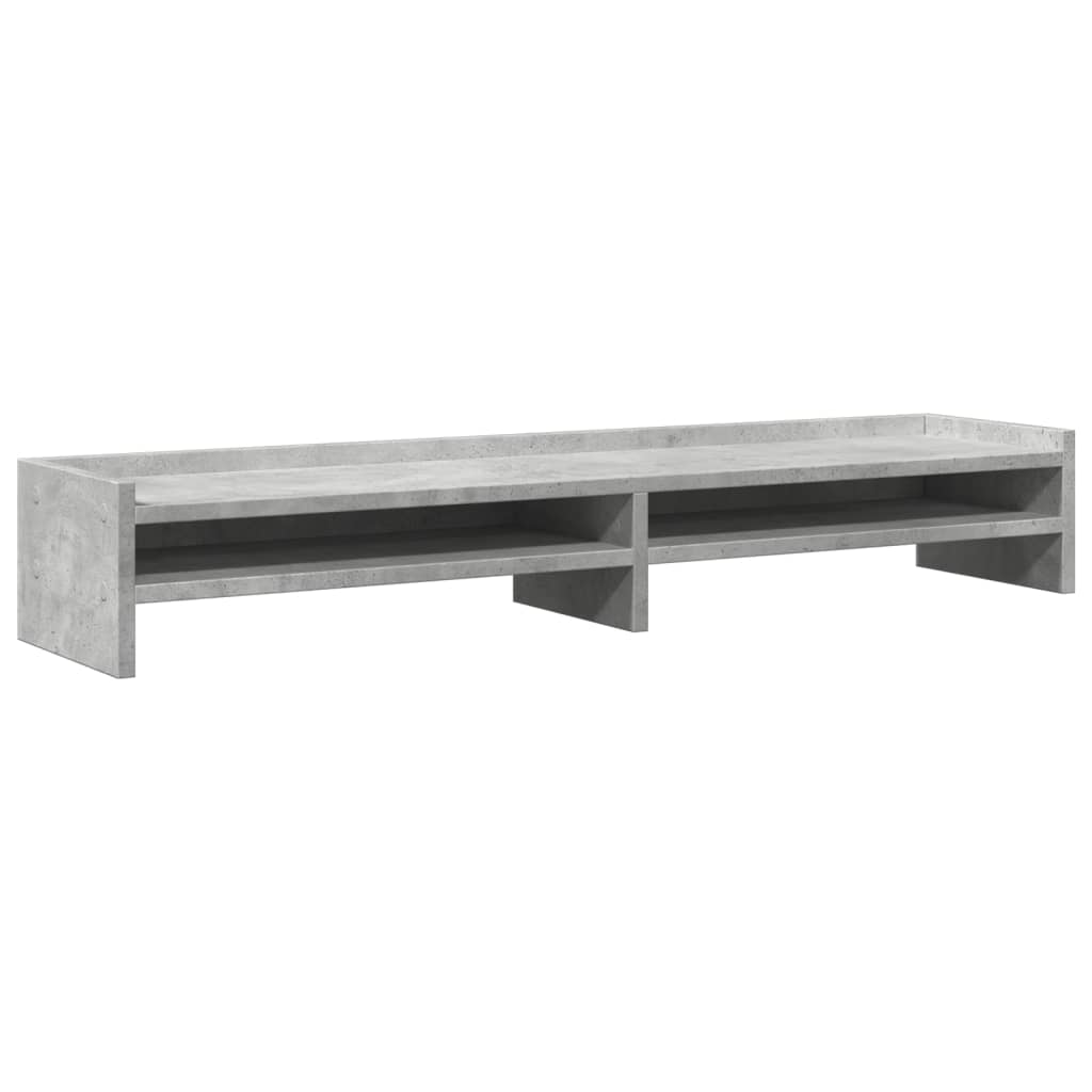 vidaXL Monitor Stand Concrete Grey 100x24x16 cm Engineered Wood