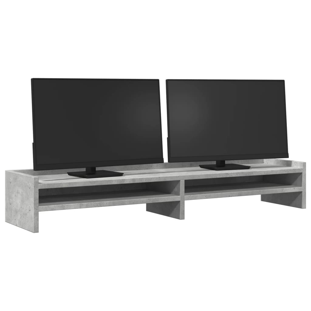 vidaXL Monitor Stand Concrete Grey 100x24x16 cm Engineered Wood