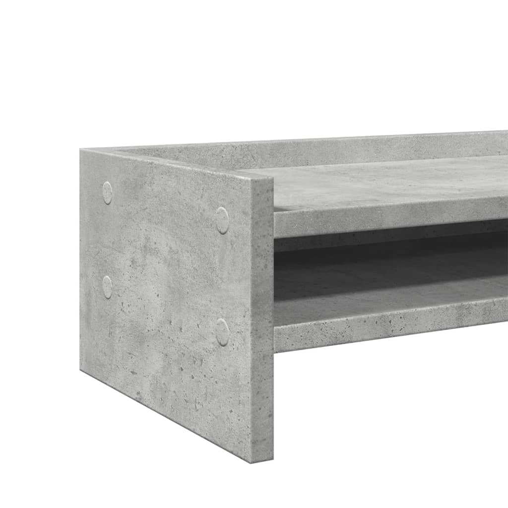 vidaXL Monitor Stand Concrete Grey 100x24x16 cm Engineered Wood