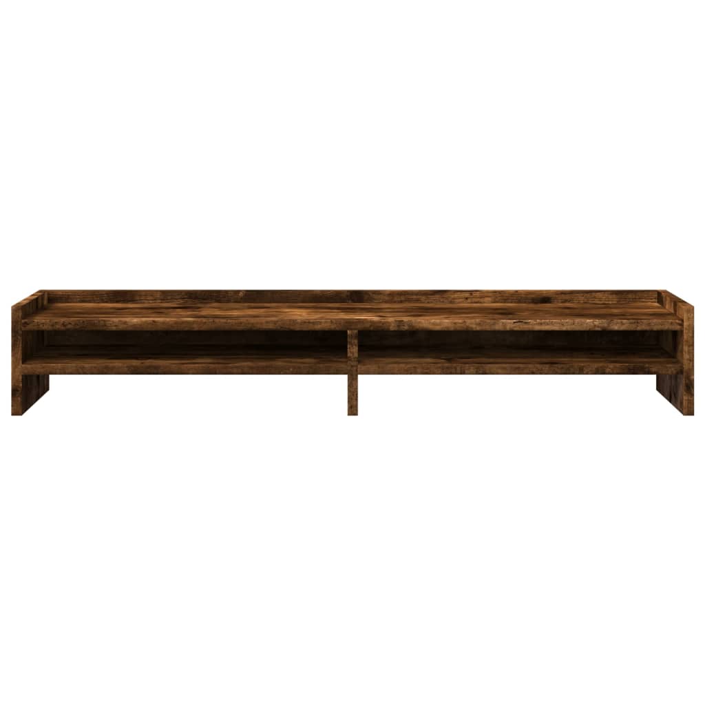 vidaXL Monitor Stand Smoked Oak 100x24x16 cm Engineered Wood