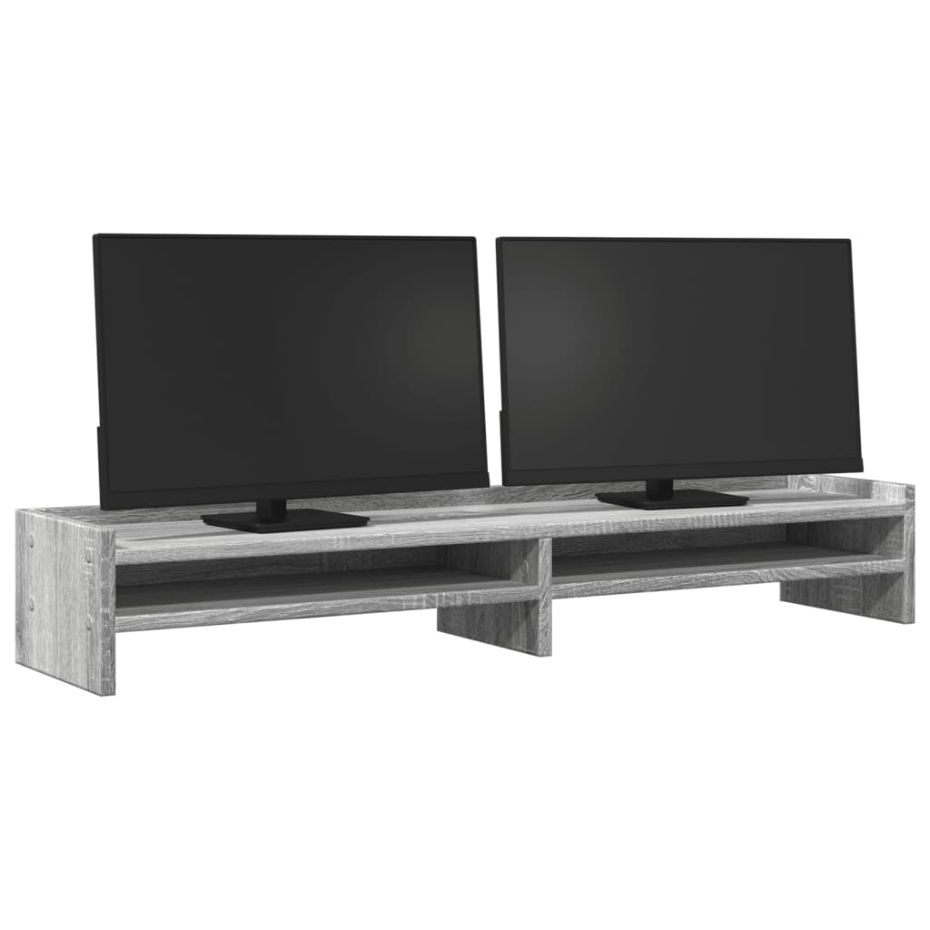 vidaXL Monitor Stand Grey Sonoma 100x24x16 cm Engineered Wood