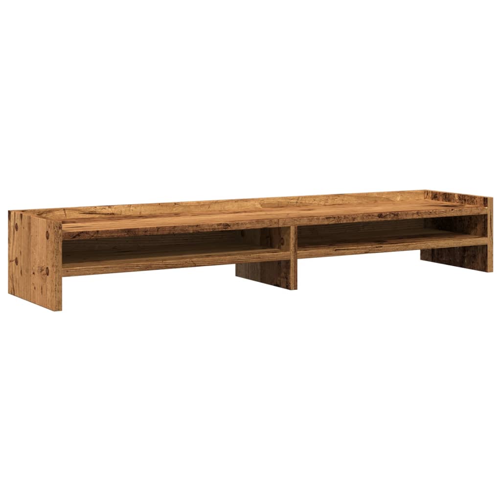 vidaXL Monitor Stand Old Wood 100x24x16 cm Engineered Wood