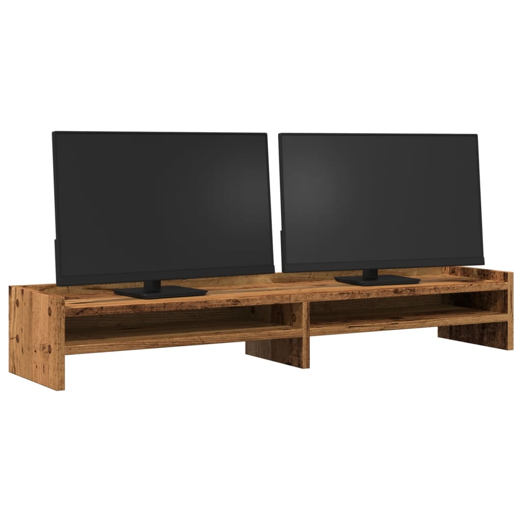 vidaXL Monitor Stand Old Wood 100x24x16 cm Engineered Wood