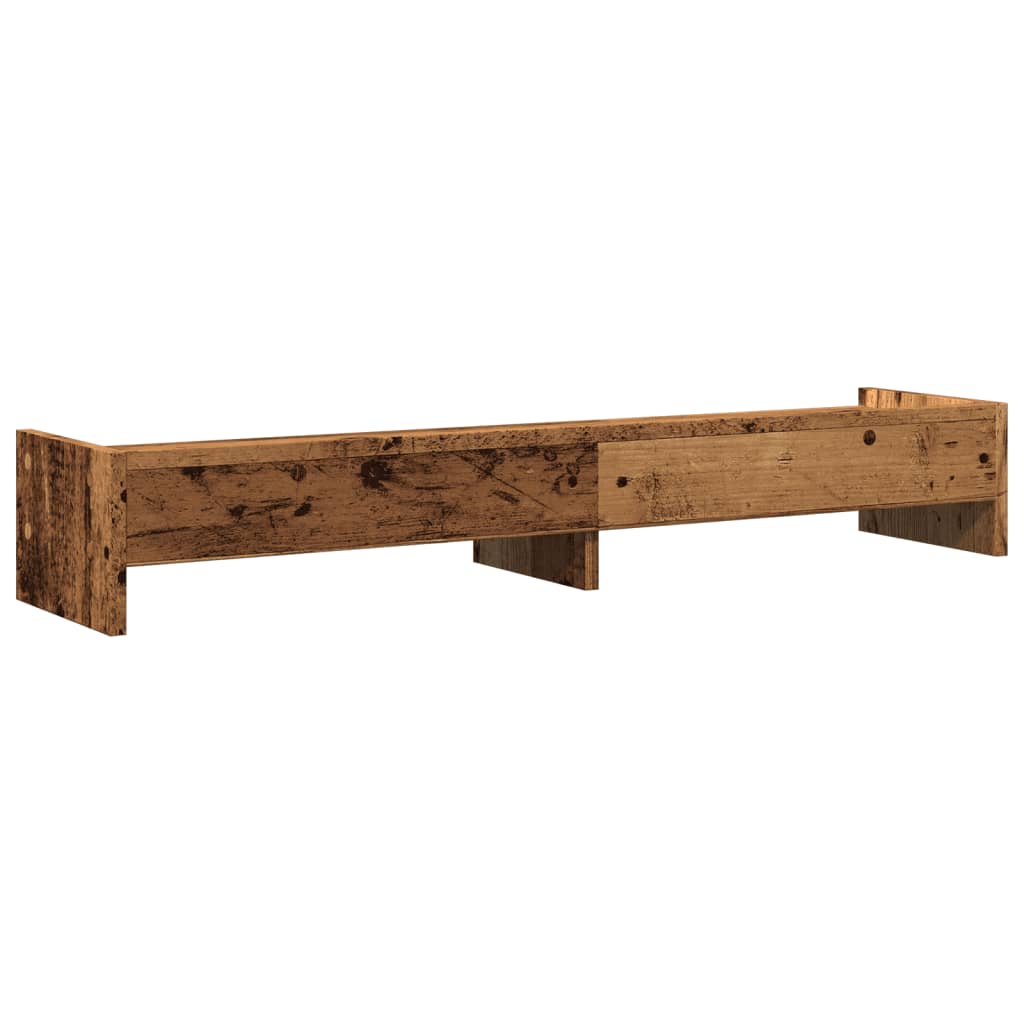 vidaXL Monitor Stand Old Wood 100x24x16 cm Engineered Wood