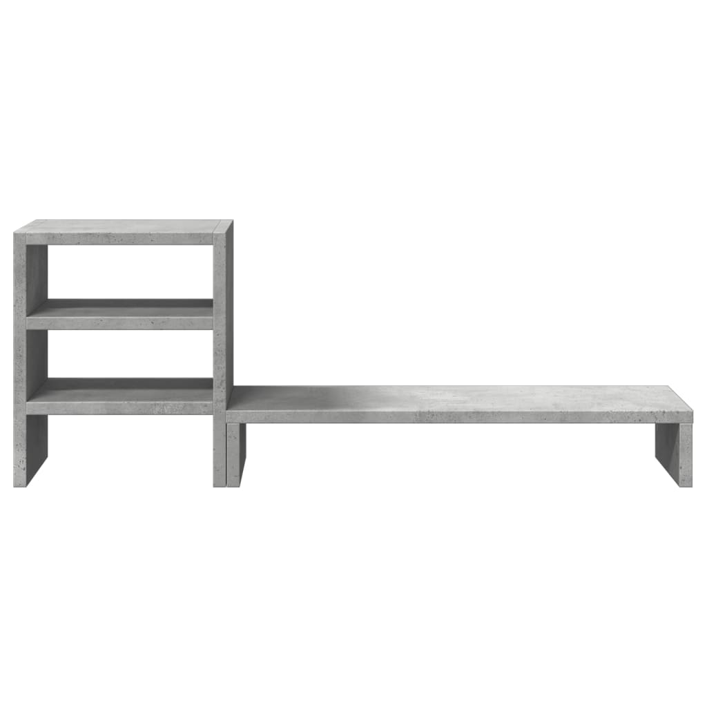 vidaXL Monitor Stand with Desk Organiser Concrete Grey Engineered Wood