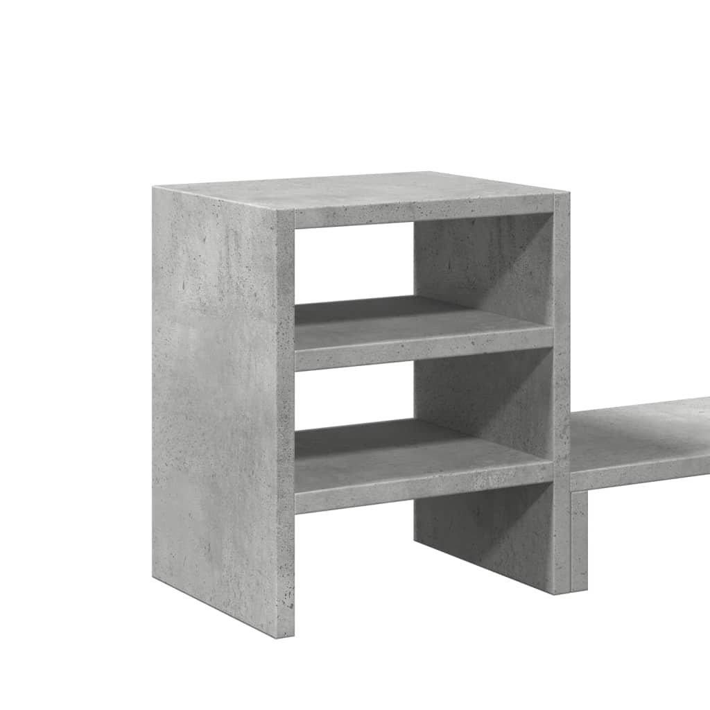 vidaXL Monitor Stand with Desk Organiser Concrete Grey Engineered Wood