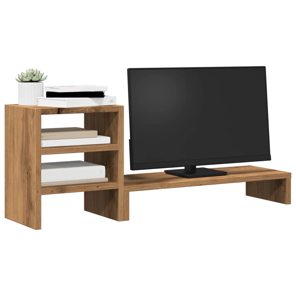 vidaXL Monitor Stand with Desk Organiser Artisian Oak Engineered Wood