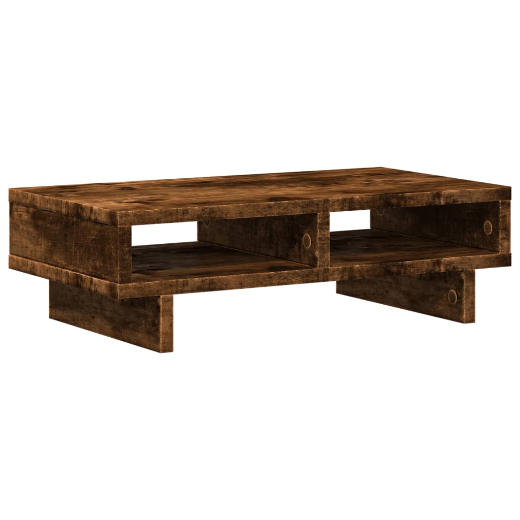 vidaXL Monitor Stand Smoked Oak 50x27x15 cm Engineered Wood