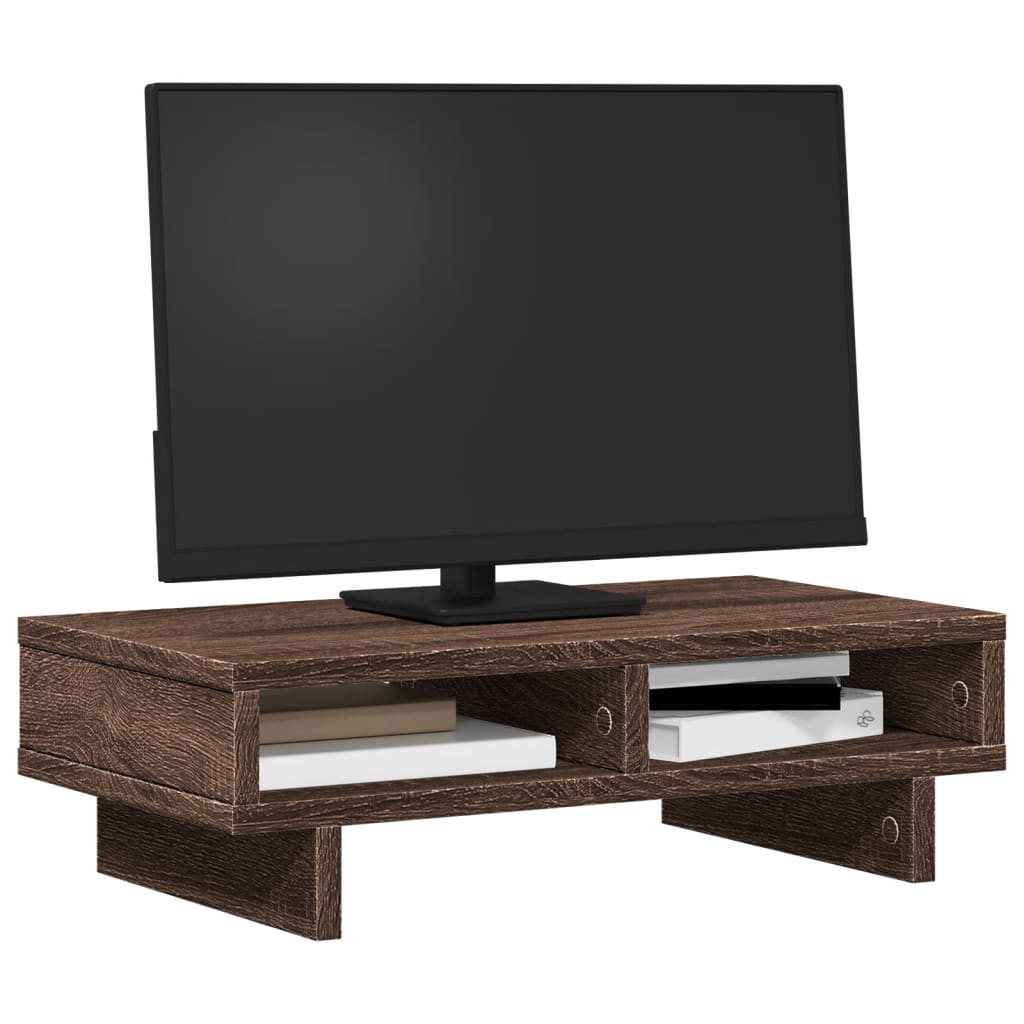 vidaXL Monitor Stand Brown Oak 50x27x15 cm Engineered Wood