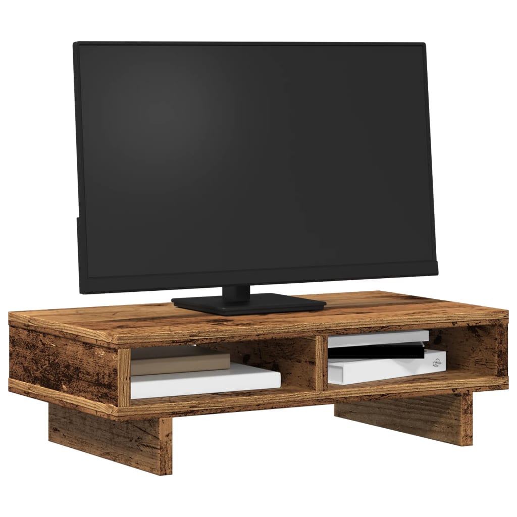 vidaXL Monitor Stand Old Wood 50x27x15 cm Engineered Wood