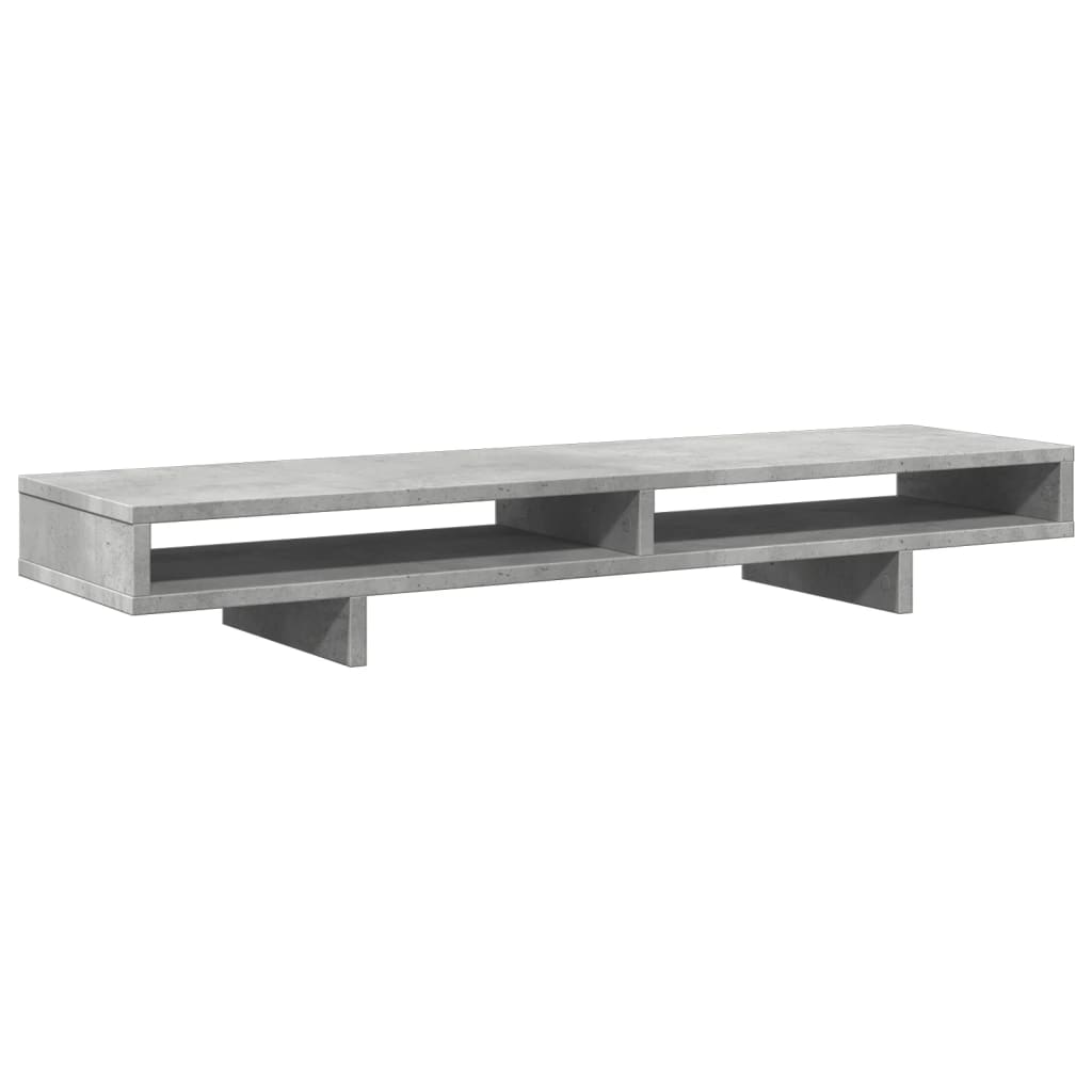 vidaXL Monitor Stand Concrete Grey 100x27x15 cm Engineered Wood