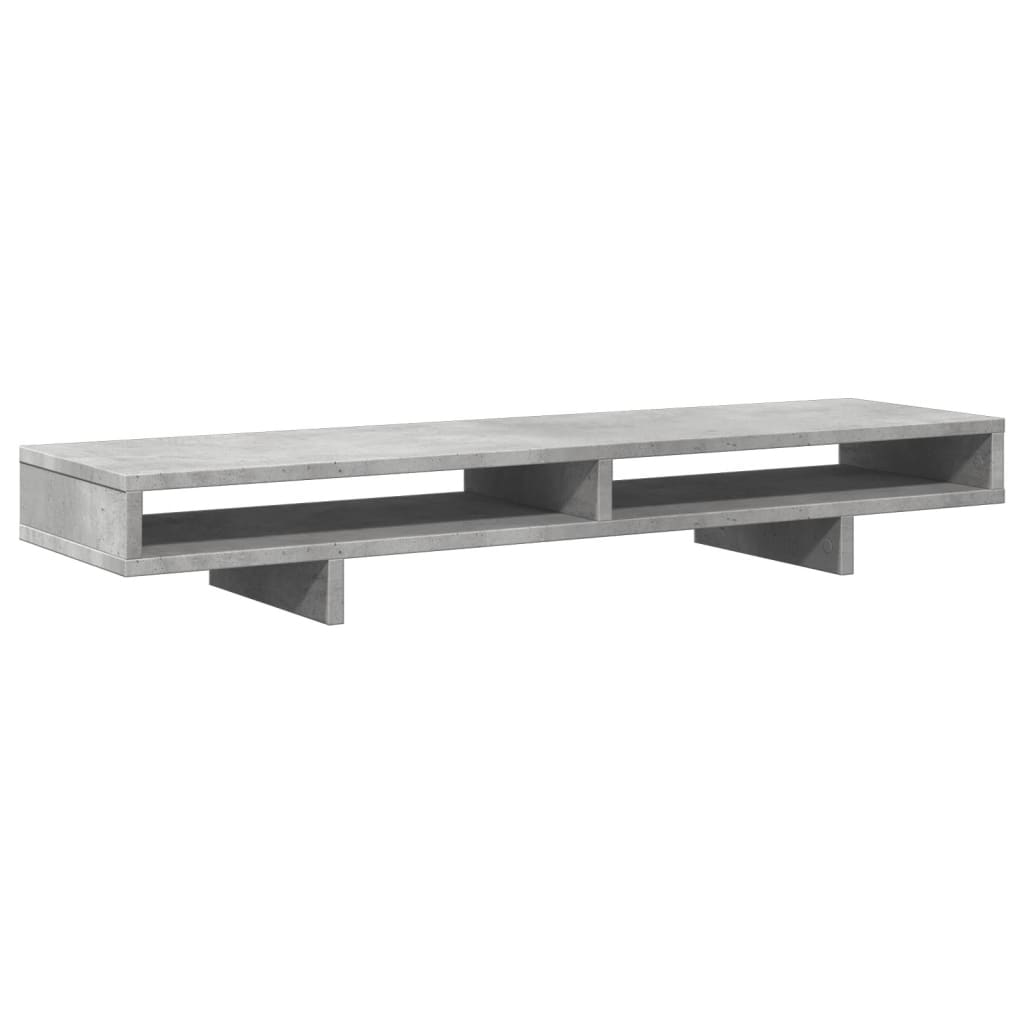 vidaXL Monitor Stand Concrete Grey 100x27x15 cm Engineered Wood