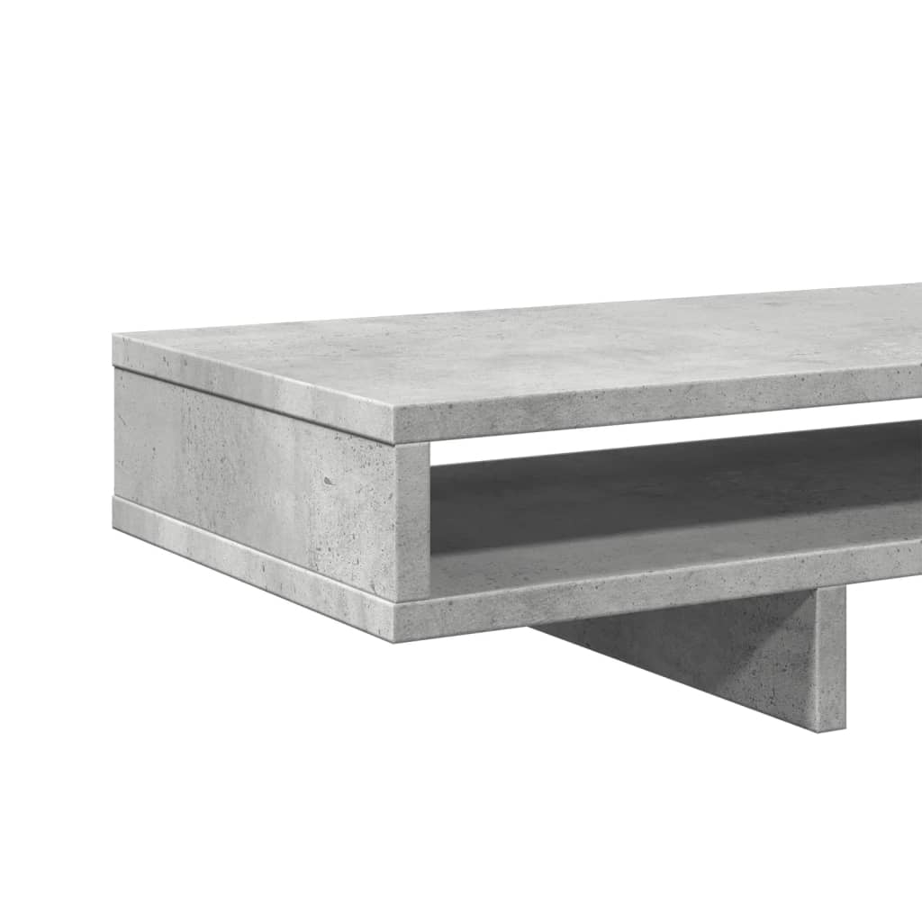 vidaXL Monitor Stand Concrete Grey 100x27x15 cm Engineered Wood