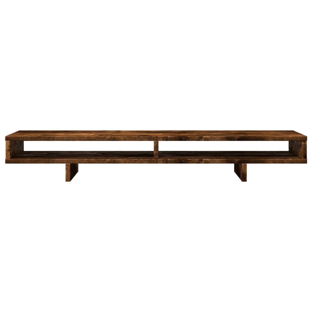 vidaXL Monitor Stand Smoked Oak 100x27x15 cm Engineered Wood