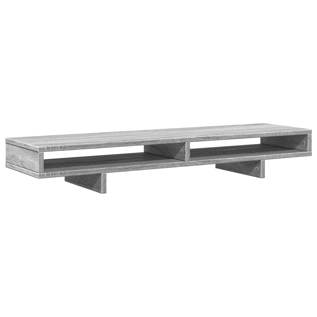 vidaXL Monitor Stand Grey Sonoma 100x27x15 cm Engineered Wood