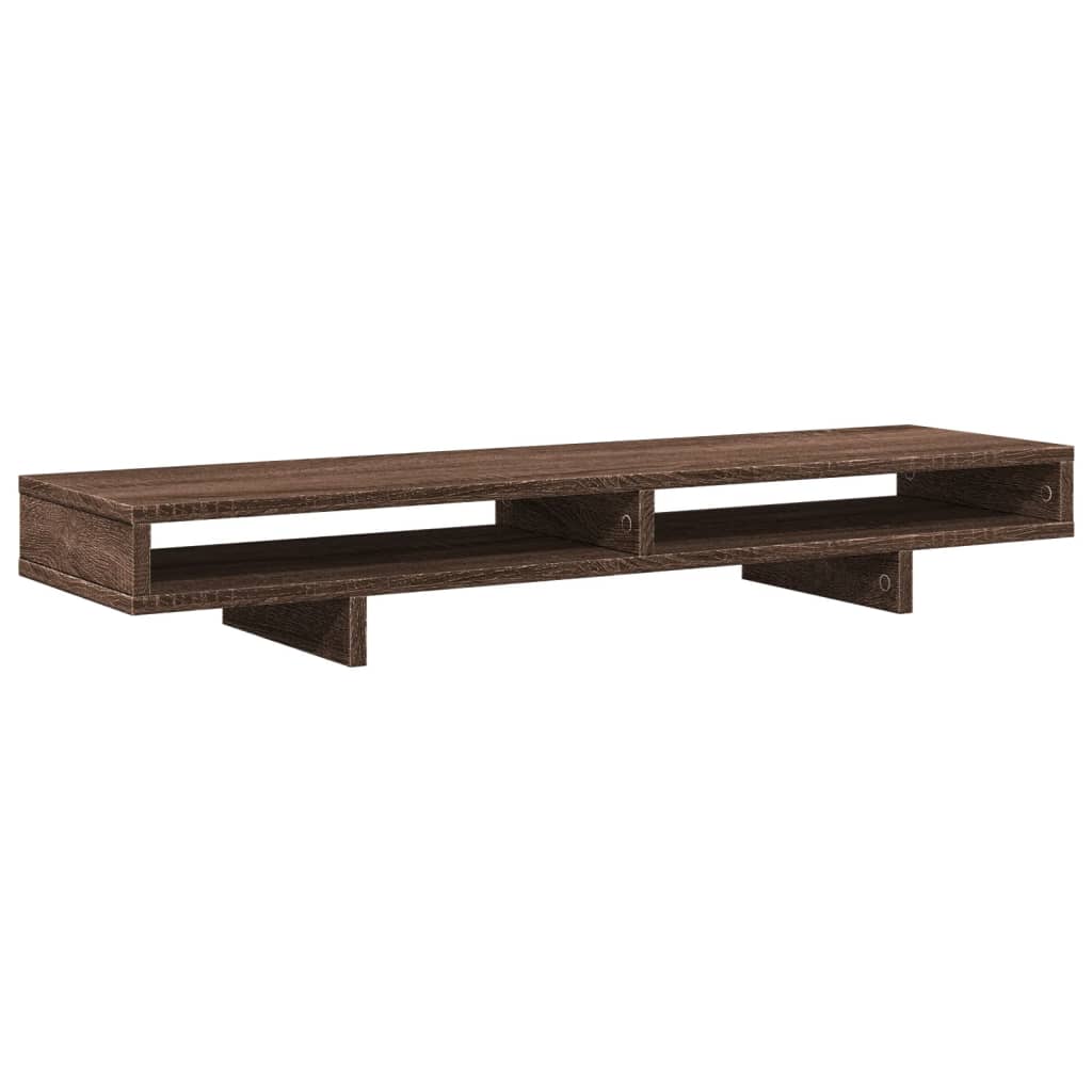 vidaXL Monitor Stand Brown Oak 100x27x15 cm Engineered Wood