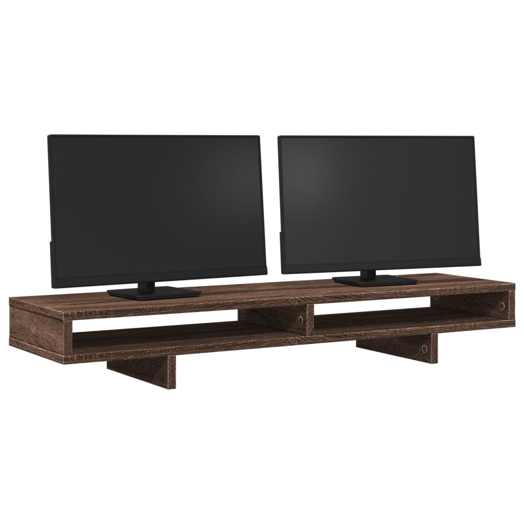 vidaXL Monitor Stand Brown Oak 100x27x15 cm Engineered Wood