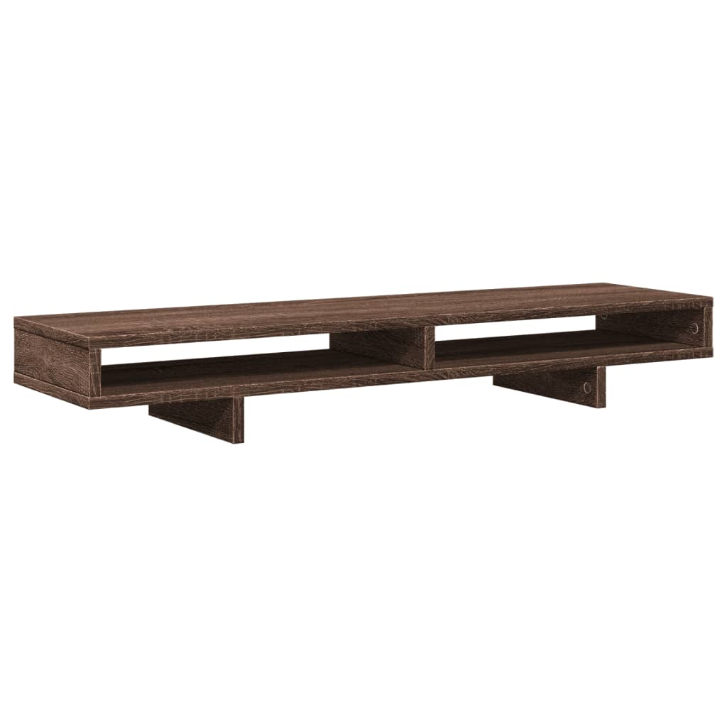 vidaXL Monitor Stand Brown Oak 100x27x15 cm Engineered Wood