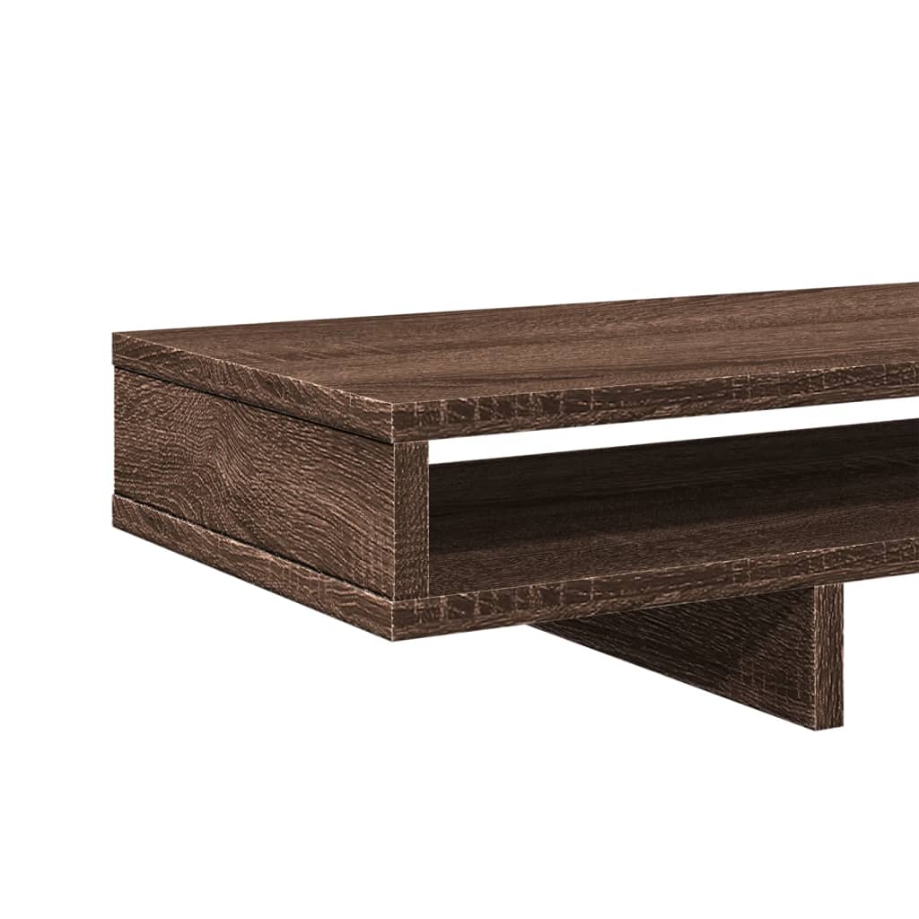 vidaXL Monitor Stand Brown Oak 100x27x15 cm Engineered Wood