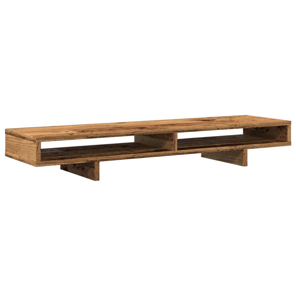 vidaXL Monitor Stand Old Wood 100x27x15 cm Engineered Wood