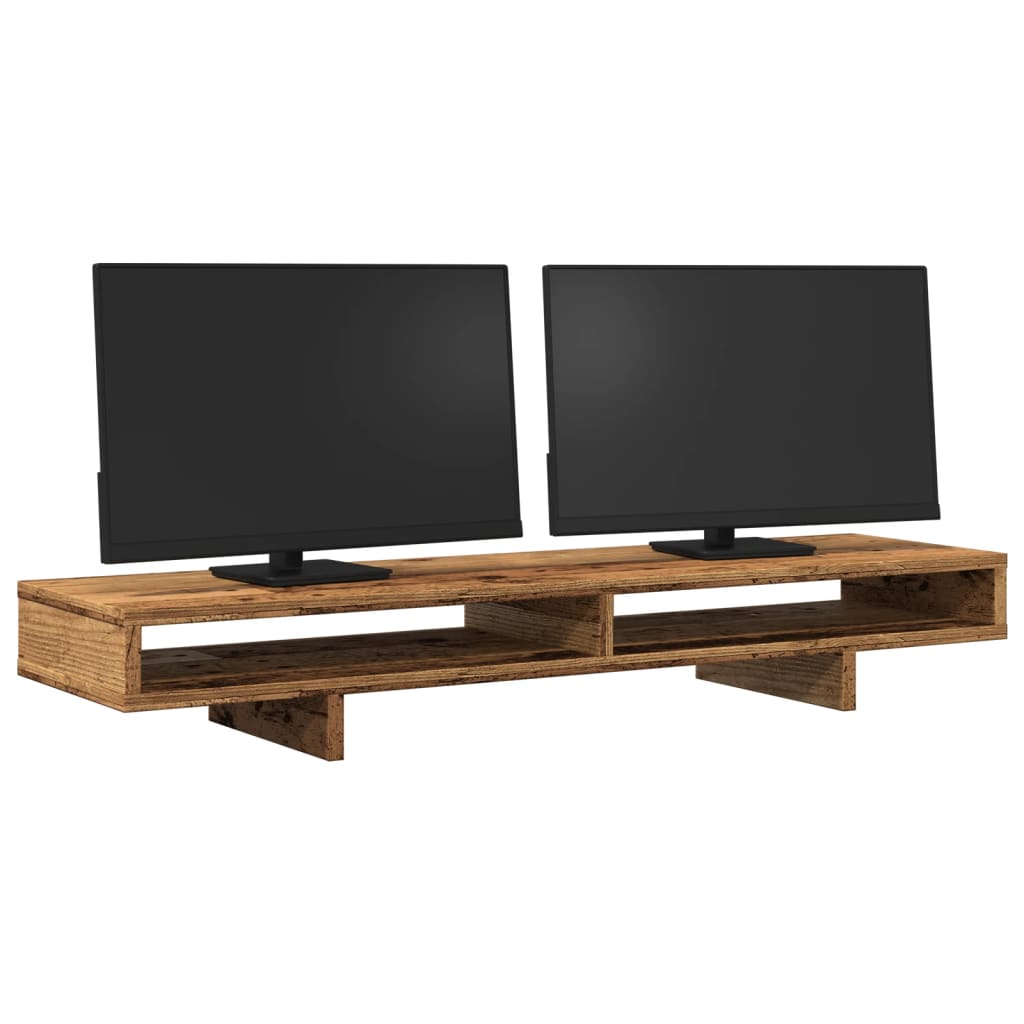 vidaXL Monitor Stand Old Wood 100x27x15 cm Engineered Wood