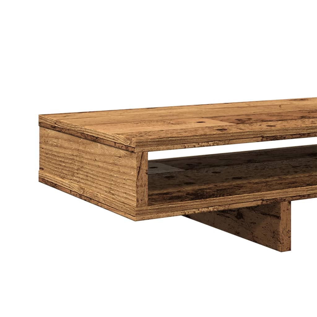 vidaXL Monitor Stand Old Wood 100x27x15 cm Engineered Wood