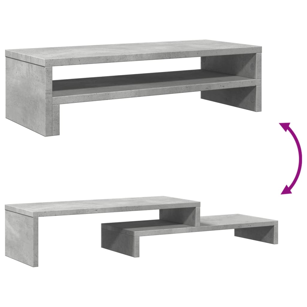 vidaXL Monitor Stand Concrete Grey 54x22x15 cm Engineered Wood