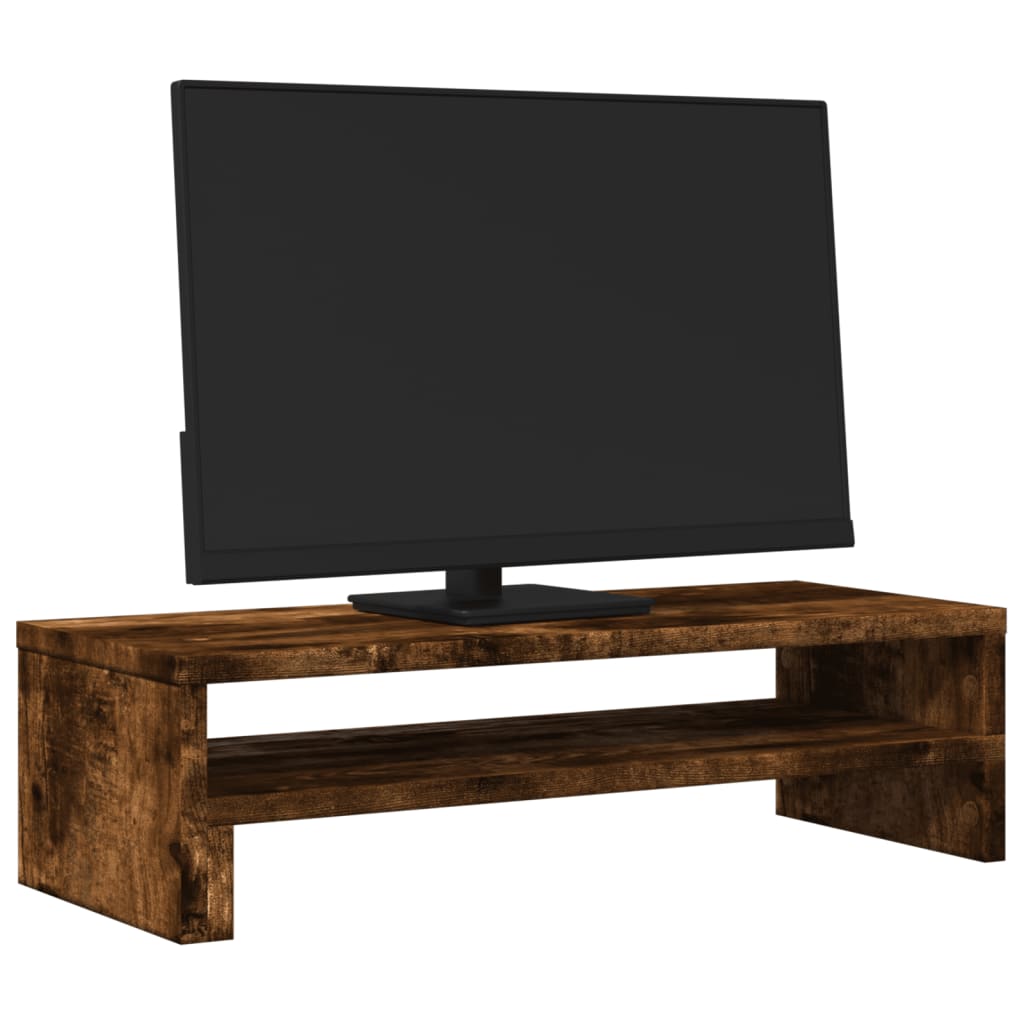 vidaXL Monitor Stand Smoked Oak 54x22x15 cm Engineered Wood