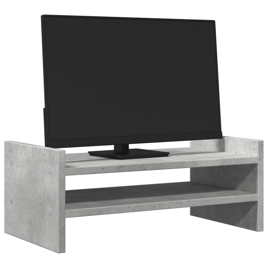 vidaXL Monitor Stand Concrete Grey 50x27x20 cm Engineered Wood