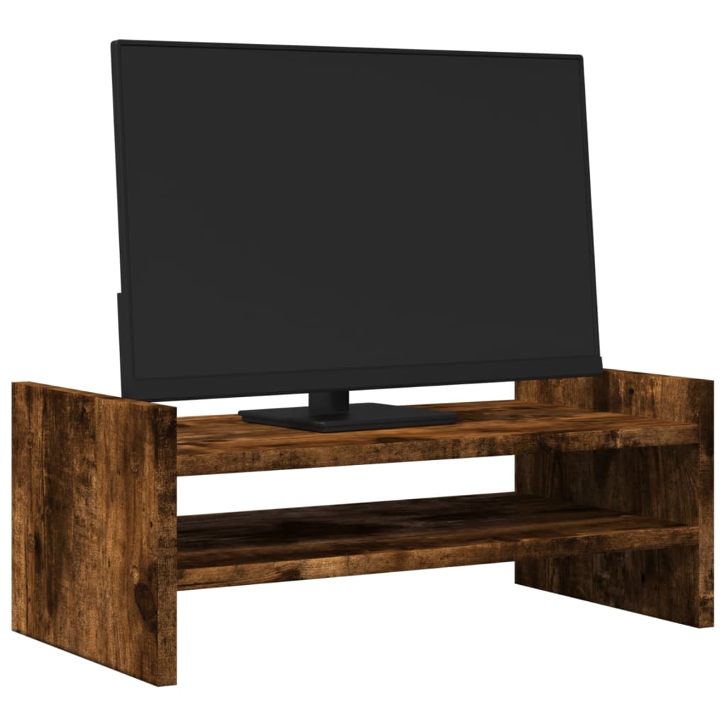 vidaXL Monitor Stand Smoked Oak 50x27x20 cm Engineered Wood