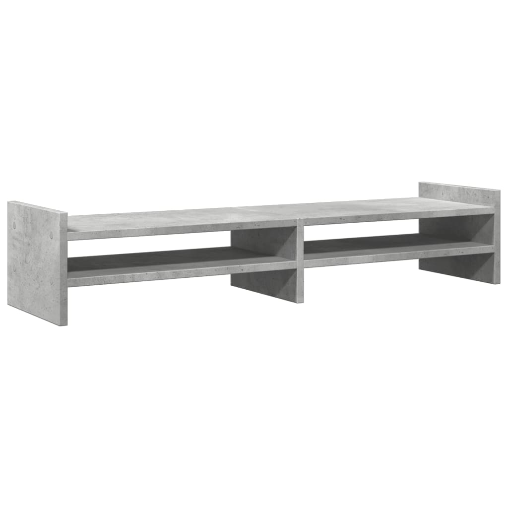 vidaXL Monitor Stand Concrete Grey 100x27x20 cm Engineered Wood