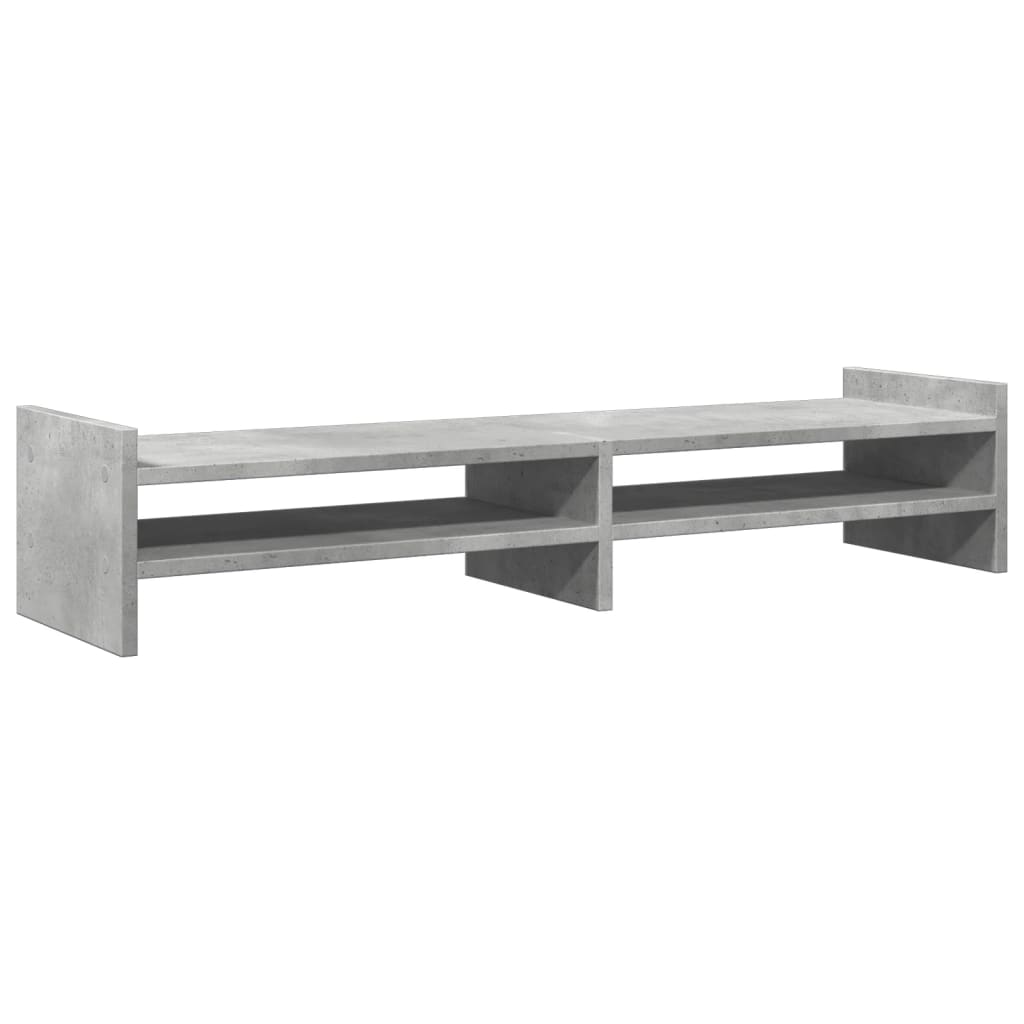 vidaXL Monitor Stand Concrete Grey 100x27x20 cm Engineered Wood