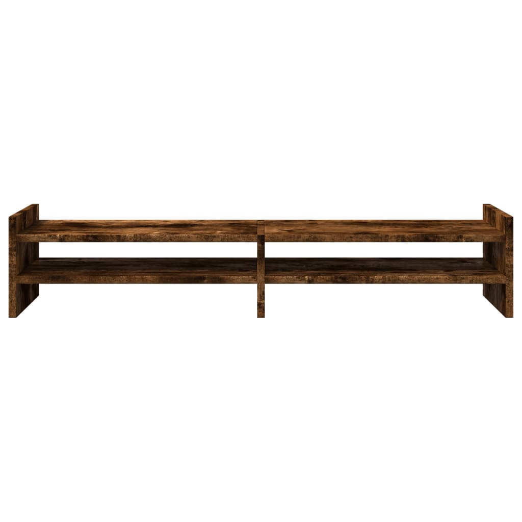 vidaXL Monitor Stand Smoked Oak 100x27x20 cm Engineered Wood