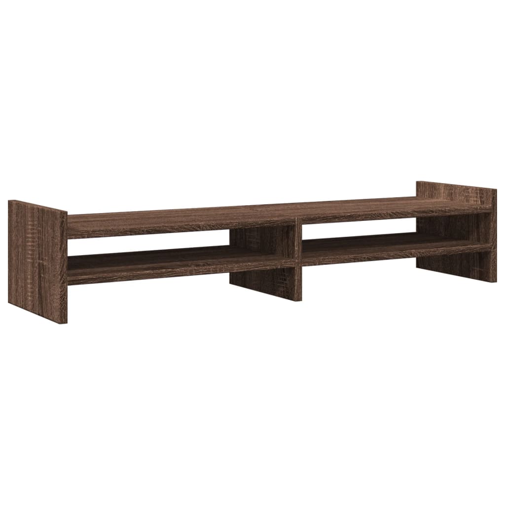 vidaXL Monitor Stand Brown Oak 100x27x20 cm Engineered Wood