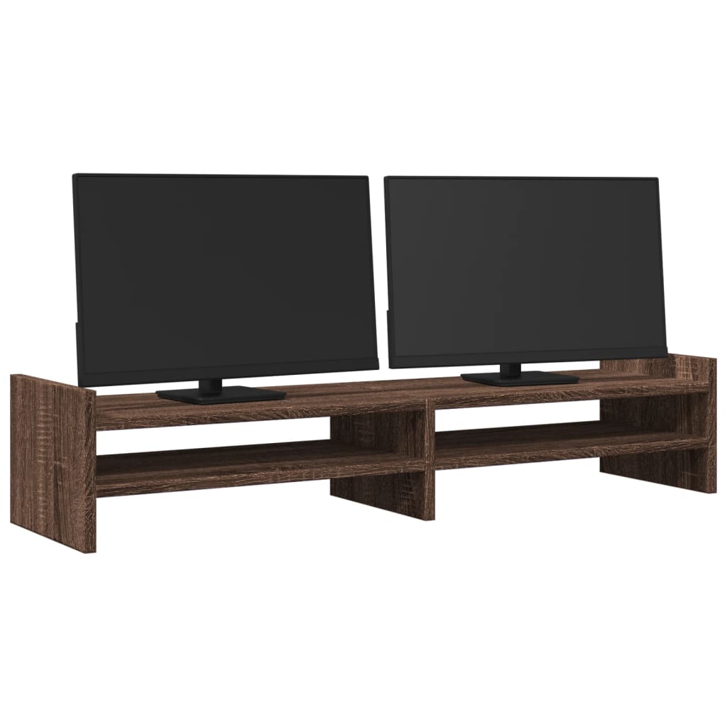 vidaXL Monitor Stand Brown Oak 100x27x20 cm Engineered Wood