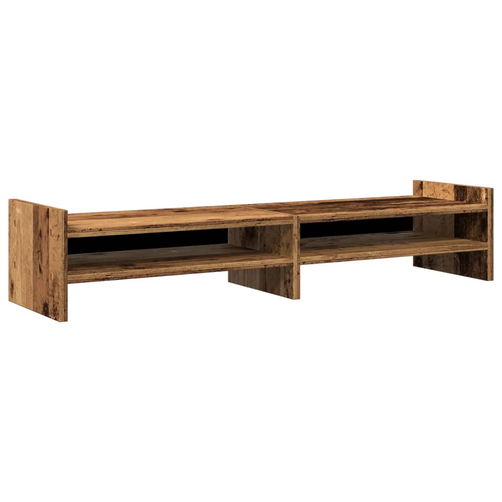 vidaXL Monitor Stand Old Wood 100x27x20 cm Engineered Wood