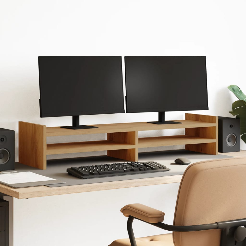 vidaXL Monitor Stand Artisian Oak 100x27x20 cm Engineered Wood