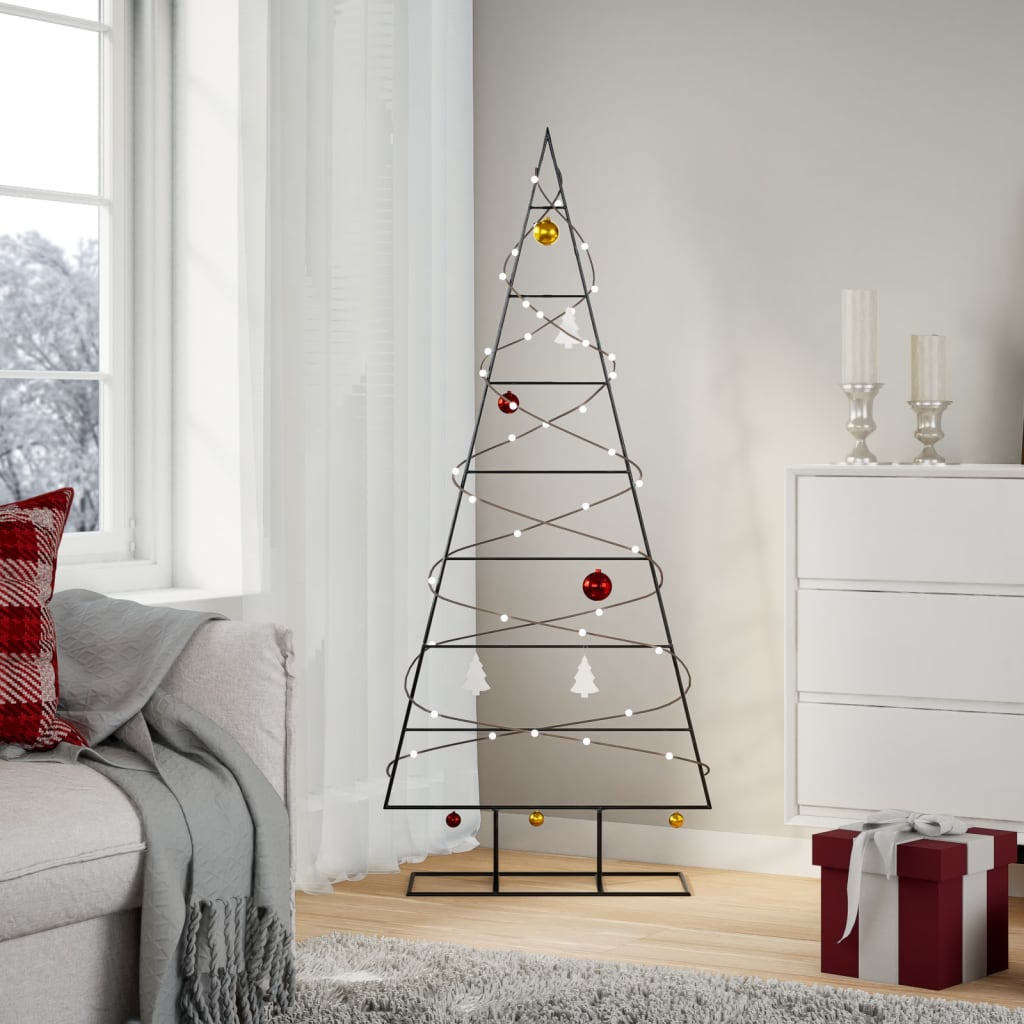 vidaXL Metal Christmas Tree for Decoration Black 150 cm