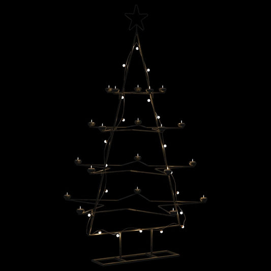 vidaXL Metal Christmas Tree for Decoration Black 140 cm