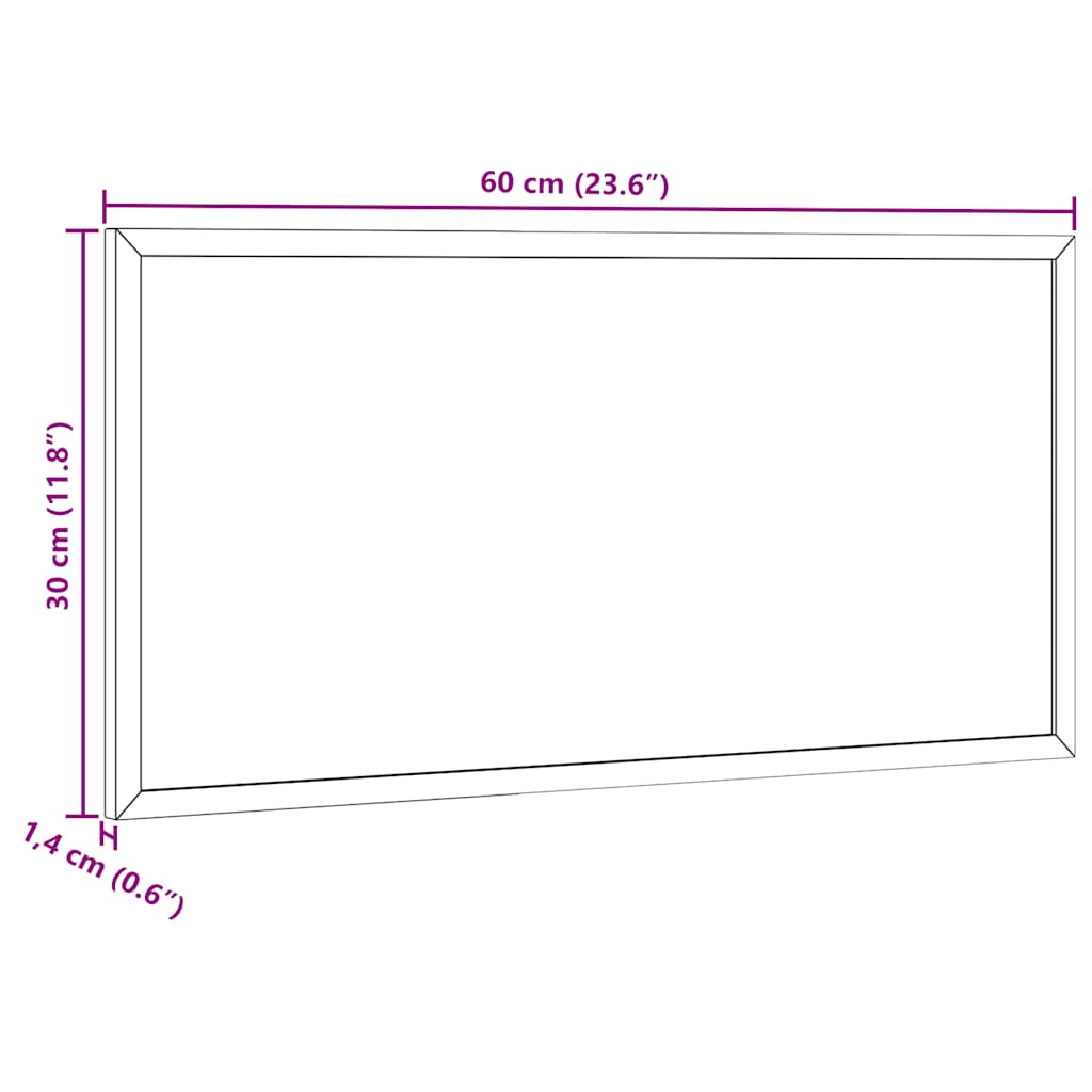 Chalkboard with Solid Pine Wood Frame Black 60x30 cm