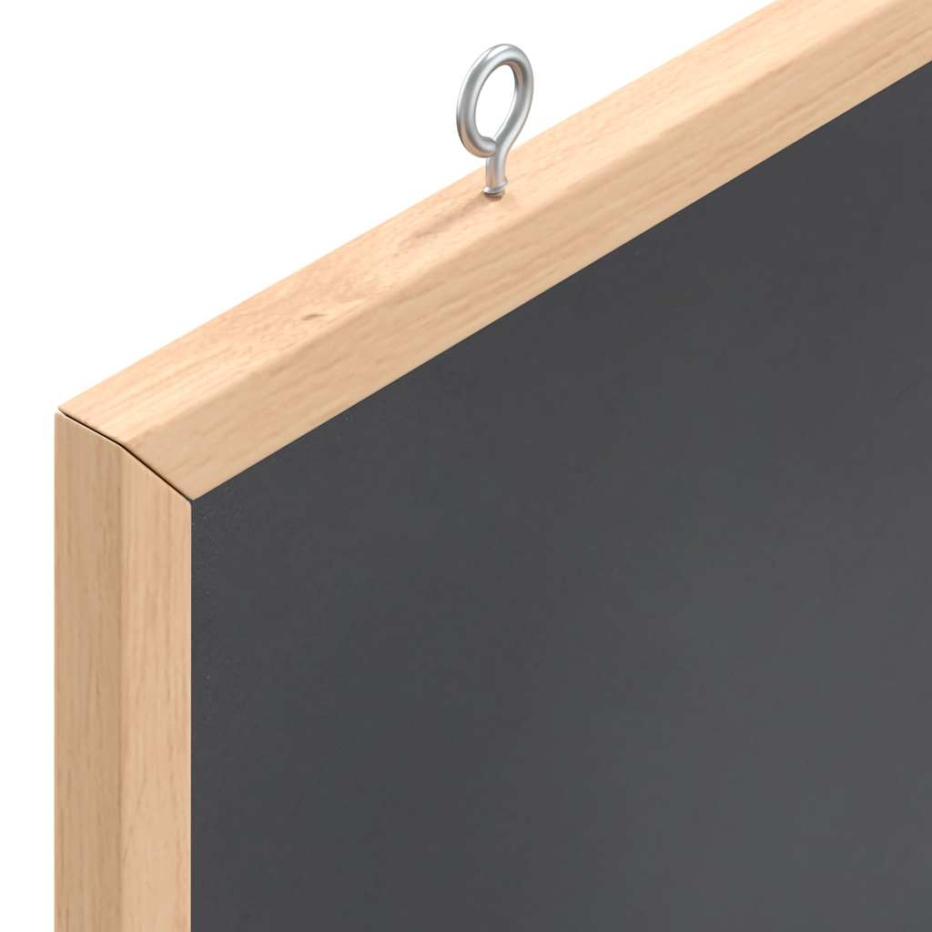 Chalkboard with Solid Pine Wood Frame Black 60x55 cm