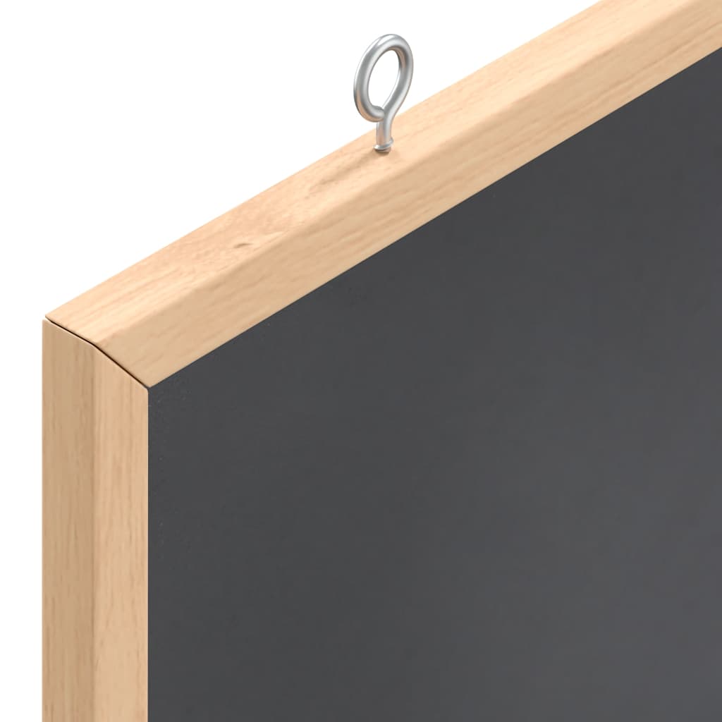 Chalkboard with Solid Pine Wood Frame Black 80x55 cm