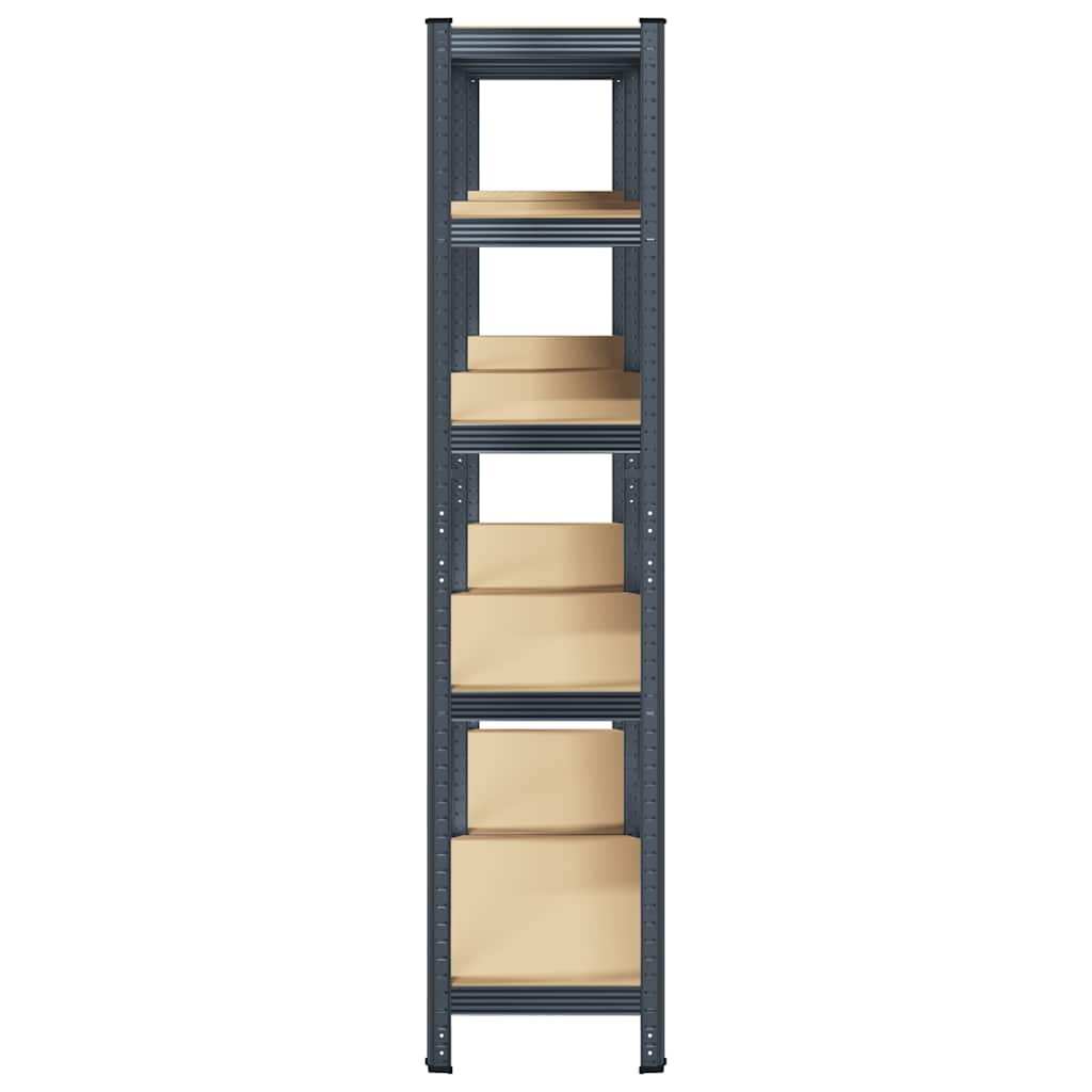 vidaXL 5-Layer Storage Shelves 2 pcs Anthracite Steel&Engineered Wood