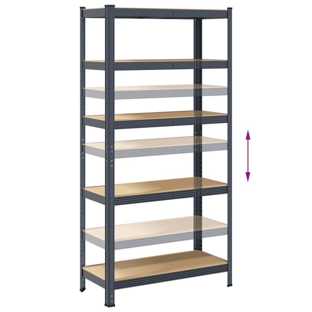 vidaXL 5-Layer Storage Shelves 2 pcs Anthracite Steel&Engineered Wood