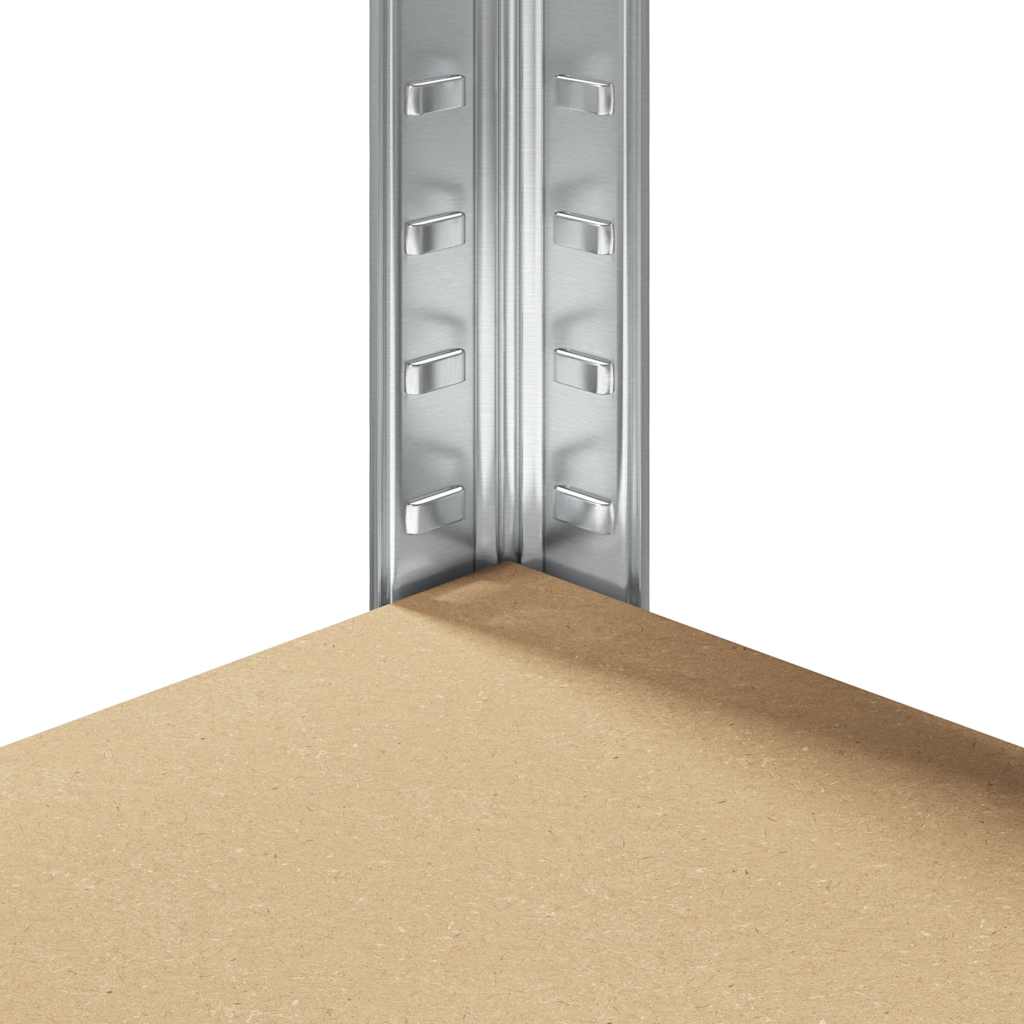 vidaXL 5-Layer Corner Shelf Silver Steel&Engineered Wood