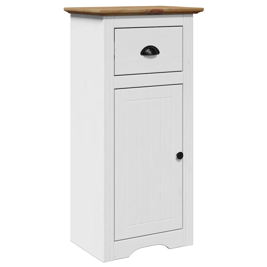Bathroom Cabinet "BODO" White and Brown 44x30x90 cm