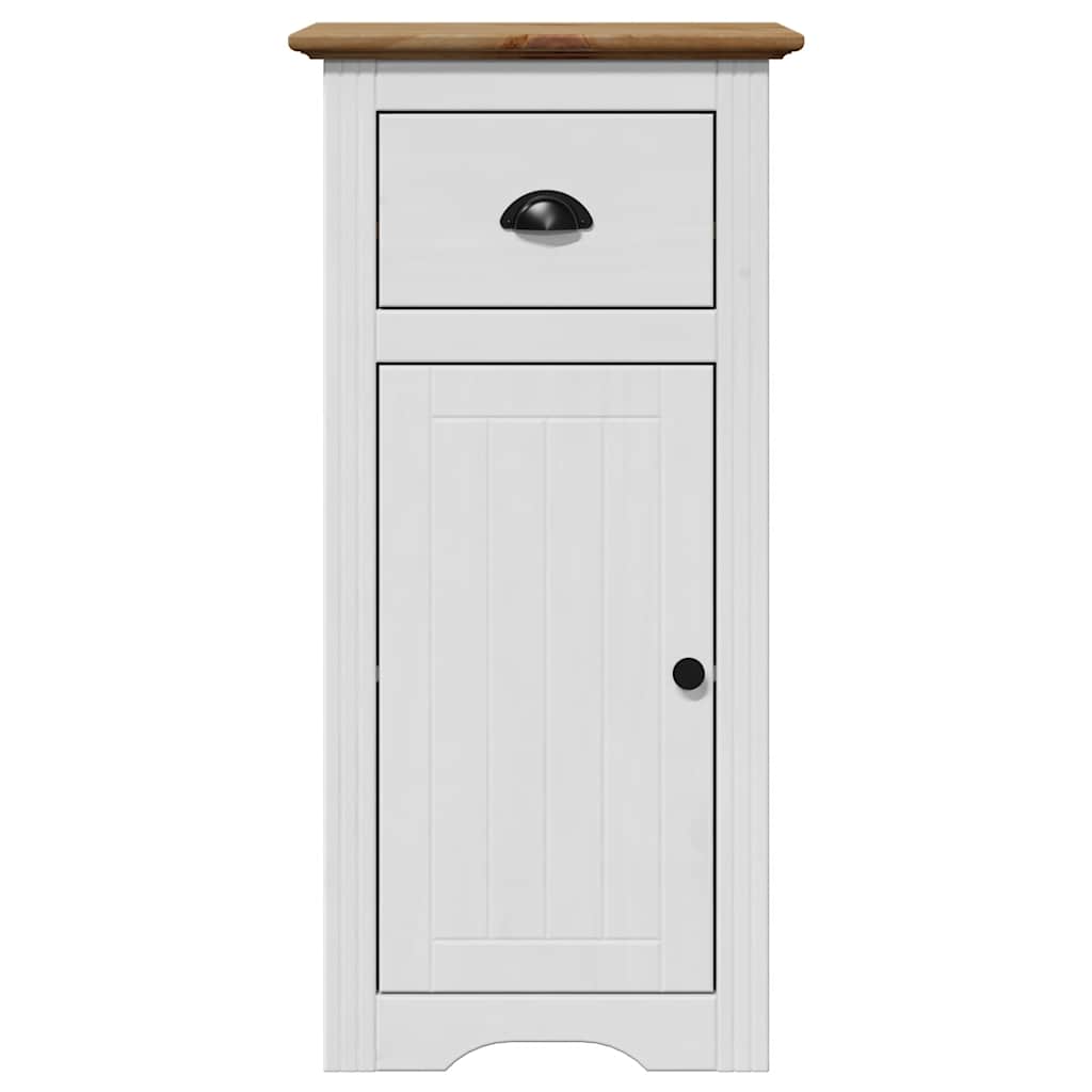 Bathroom Cabinet "BODO" White and Brown 44x30x90 cm